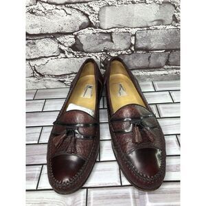 Moreschi Burgundy Leather Cap Toe Tassel Loafers Dress Shoes Men’s Sz 9M US/42EU